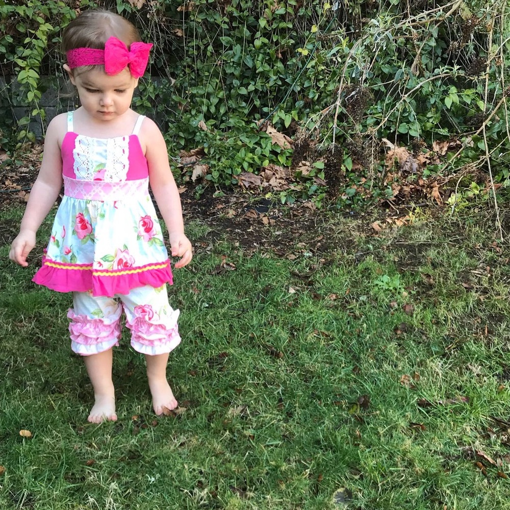 2 piece boutique rose summer outfit - Picture 2 of 2